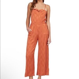 Roxy Feel The Retro Spirit Jumpsuit Spaghetti Strap Terracotta Orange Sz XS Cute